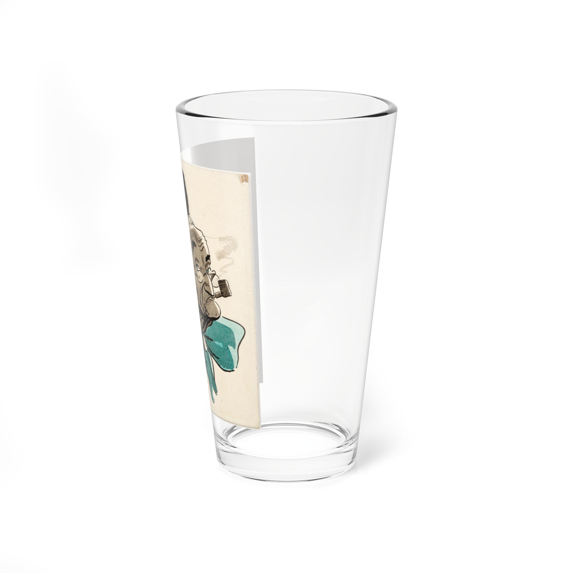 Old Woman with Pipe Illustration (Magazine Illustration) Pint Glass 16oz-Go Mug Yourself