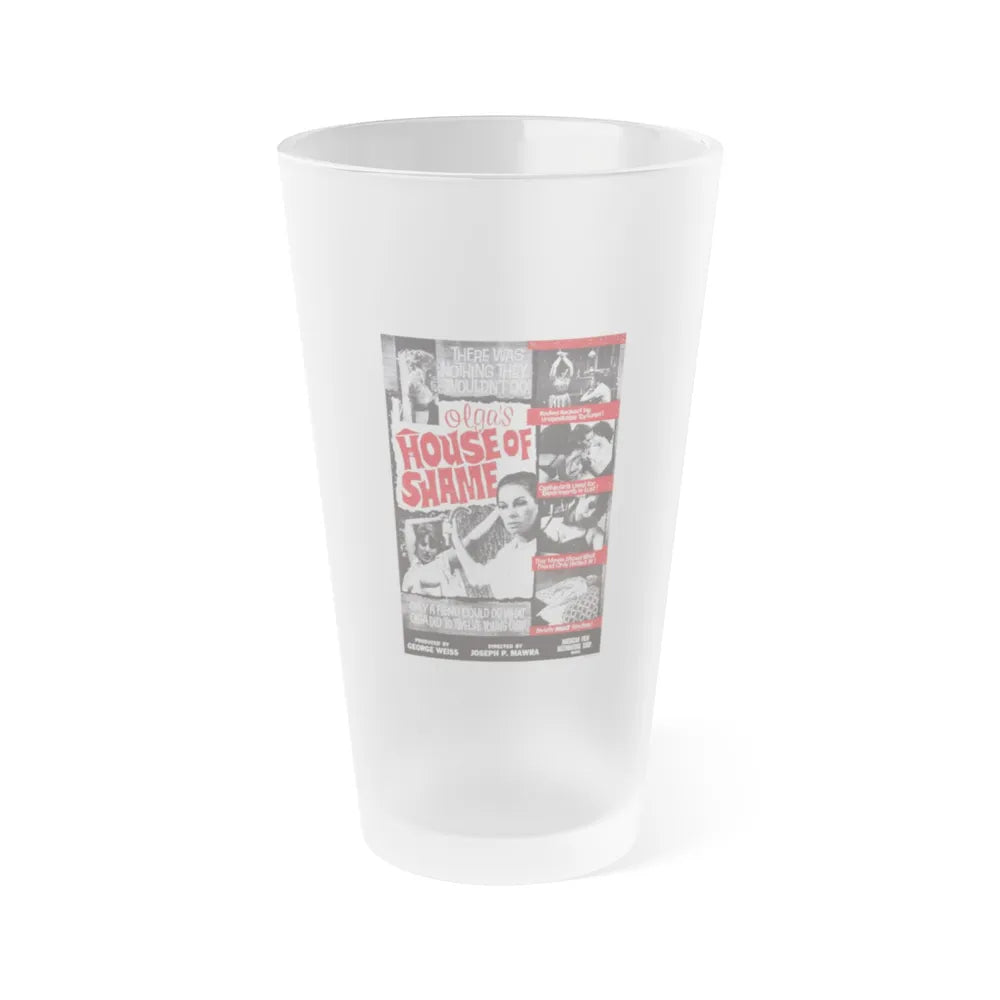 OLGA'S HOUSE OF SHAME 1964 Movie Poster - Frosted Pint Glass 16oz-16oz-Frosted-Go Mug Yourself