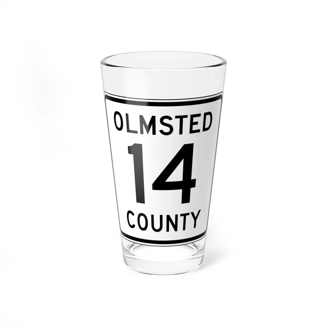 Olmsted County Route 14 (Minnesota) (Road Sign) Pint Glass 16oz 16oz - Go Mug Yourself