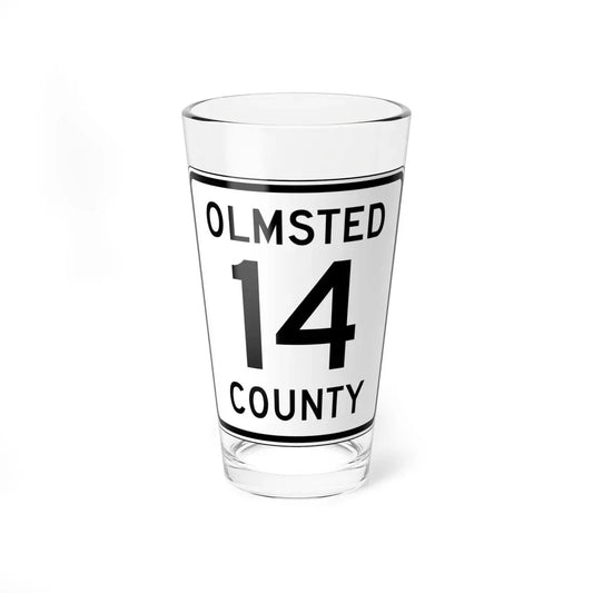 Olmsted County Route 14 (Minnesota) (Road Sign) Pint Glass 16oz 16oz - Go Mug Yourself