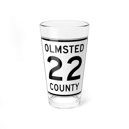 Olmsted County Route 22 (Minnesota) (Road Sign) Pint Glass 16oz 16oz - Go Mug Yourself