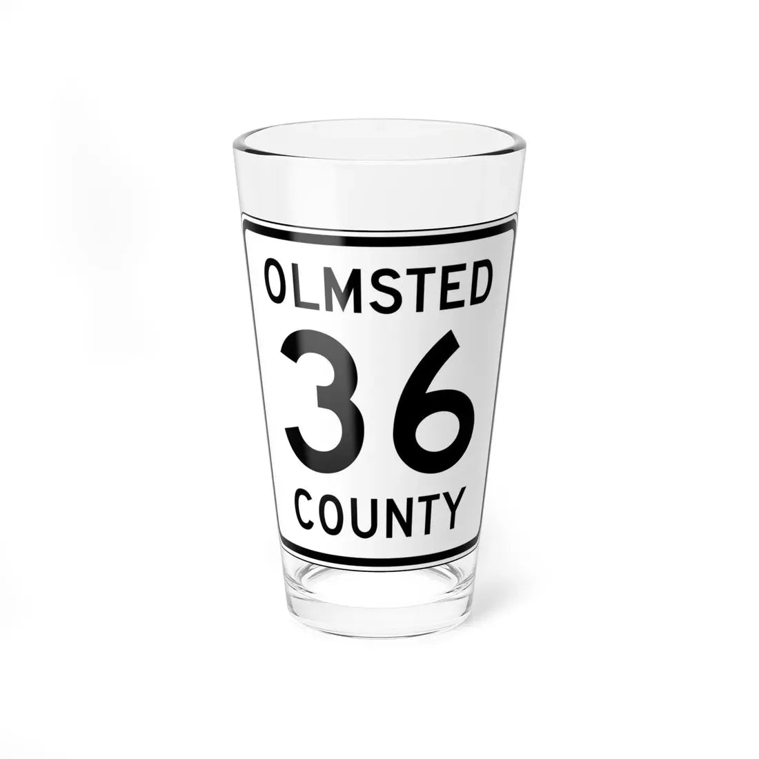 Olmsted County Route 36 (Minnesota) (Road Sign) Pint Glass 16oz 16oz - Go Mug Yourself