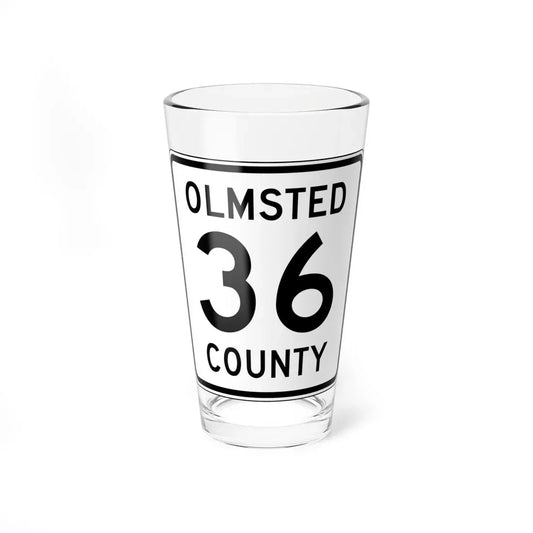 Olmsted County Route 36 (Minnesota) (Road Sign) Pint Glass 16oz 16oz - Go Mug Yourself