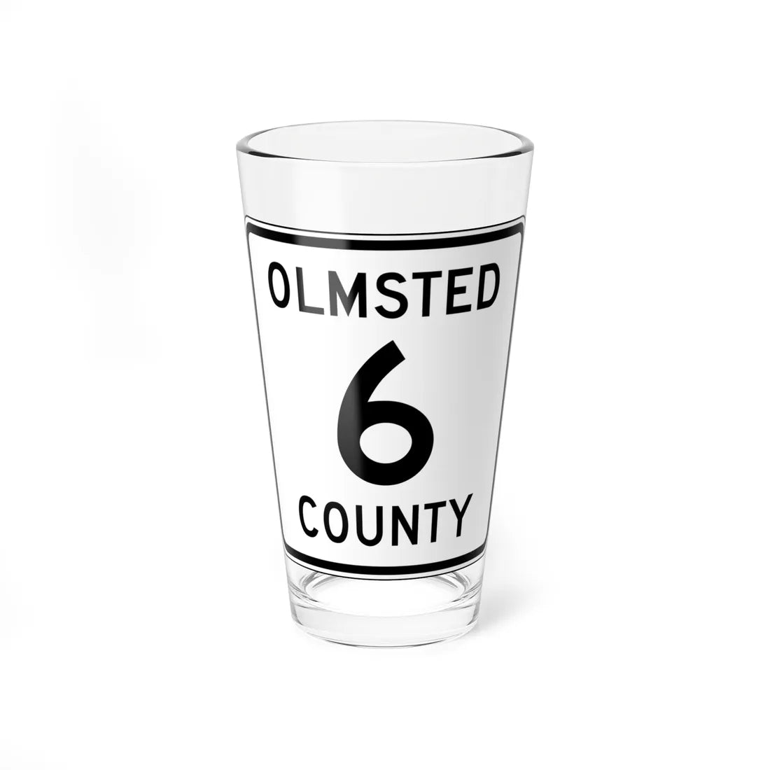 Olmsted County Route 6 MN (Minnesota) (Road Sign) Pint Glass 16oz 16oz - Go Mug Yourself