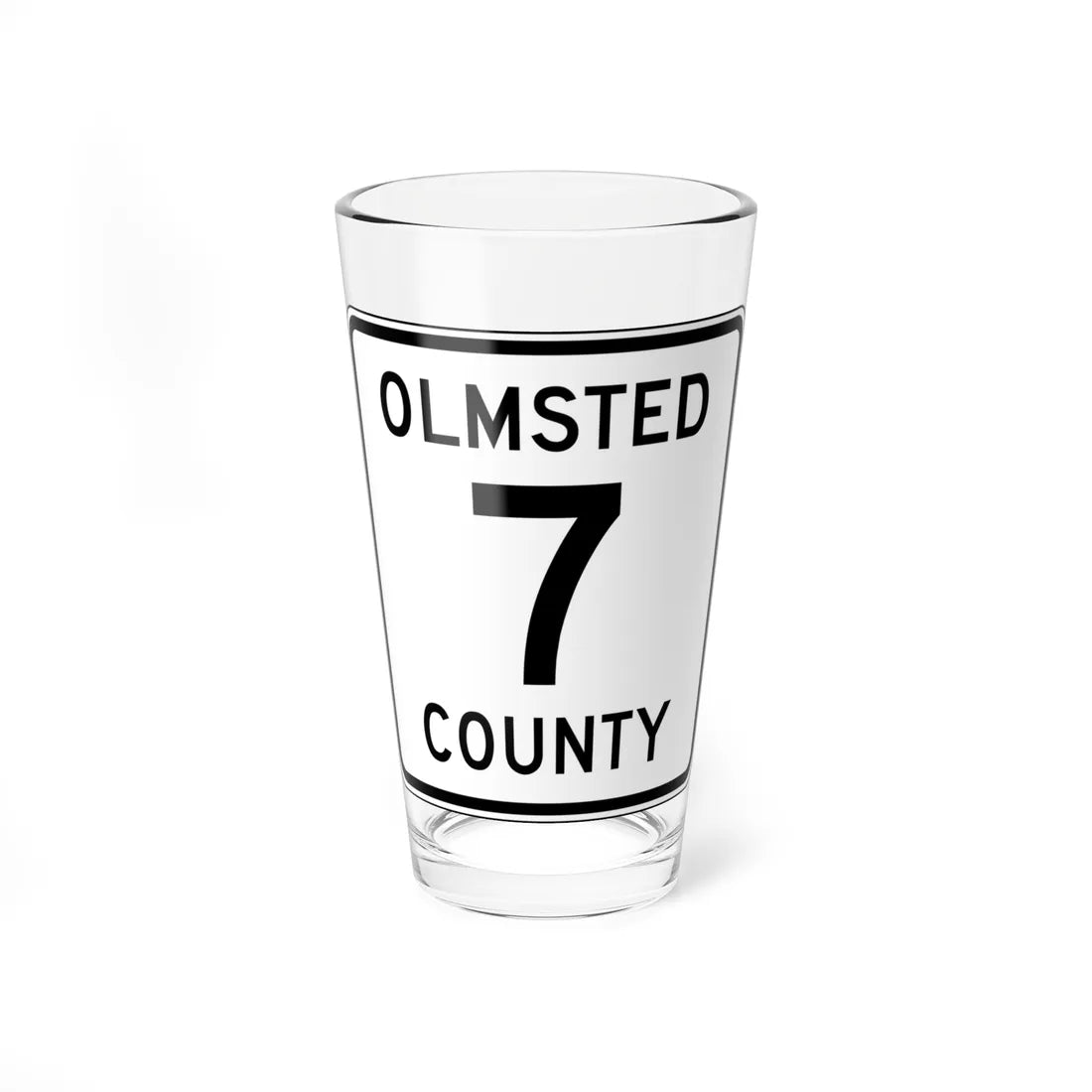 Olmsted County Route 7 MN (Minnesota) (Road Sign) Pint Glass 16oz 16oz - Go Mug Yourself
