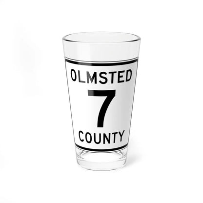 Olmsted County Route 7 MN (Minnesota) (Road Sign) Pint Glass 16oz 16oz - Go Mug Yourself