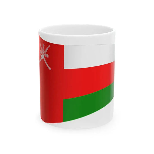 Oman Flag - iconic waving (Oman) White Coffee Mug 11oz - Go Mug Yourself