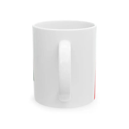 Oman Flag - iconic waving (Oman) White Coffee Mug - Go Mug Yourself
