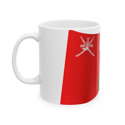 Oman Flag - iconic waving (Oman) White Coffee Mug - Go Mug Yourself
