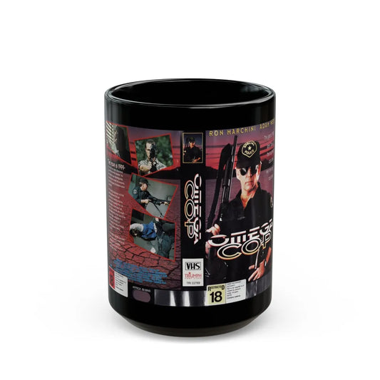 OMEGA COP RON MARCHINI (VHS COVER) - Black Coffee Mug-15oz-Go Mug Yourself