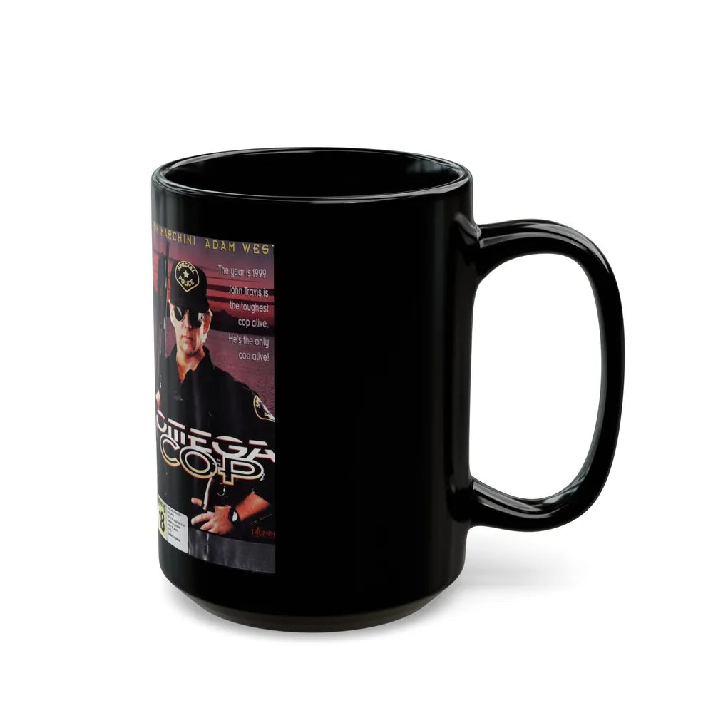 OMEGA COP RON MARCHINI (VHS COVER) - Black Coffee Mug-Go Mug Yourself