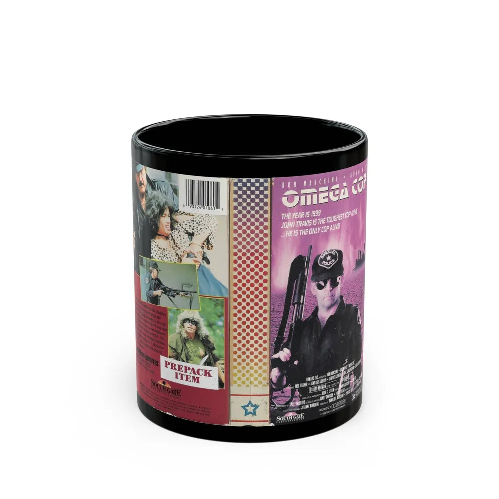 OMEGA COP (VHS COVER) - Black Coffee Mug-11oz-Go Mug Yourself