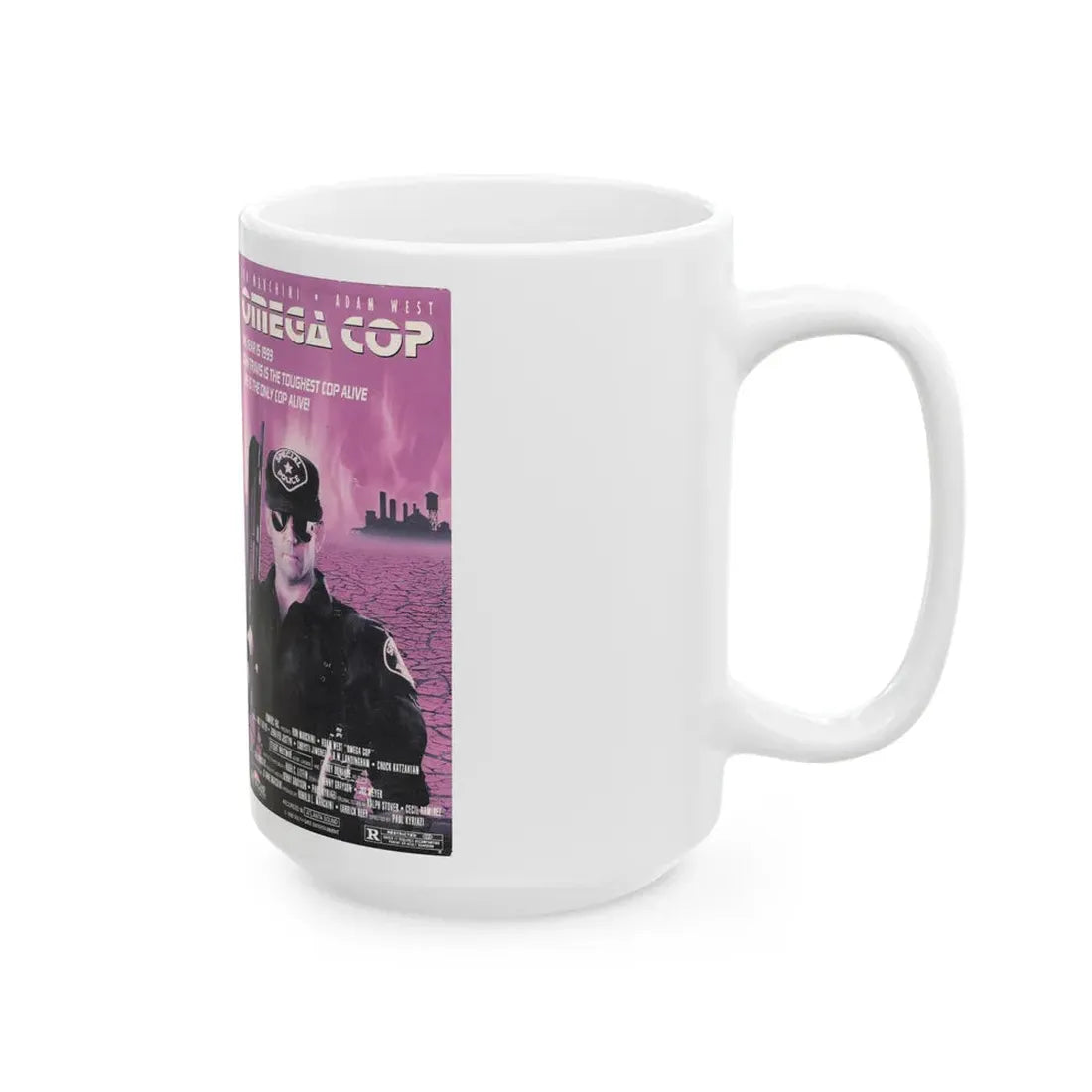 OMEGA COP (VHS COVER) - White Coffee Mug - Go Mug Yourself