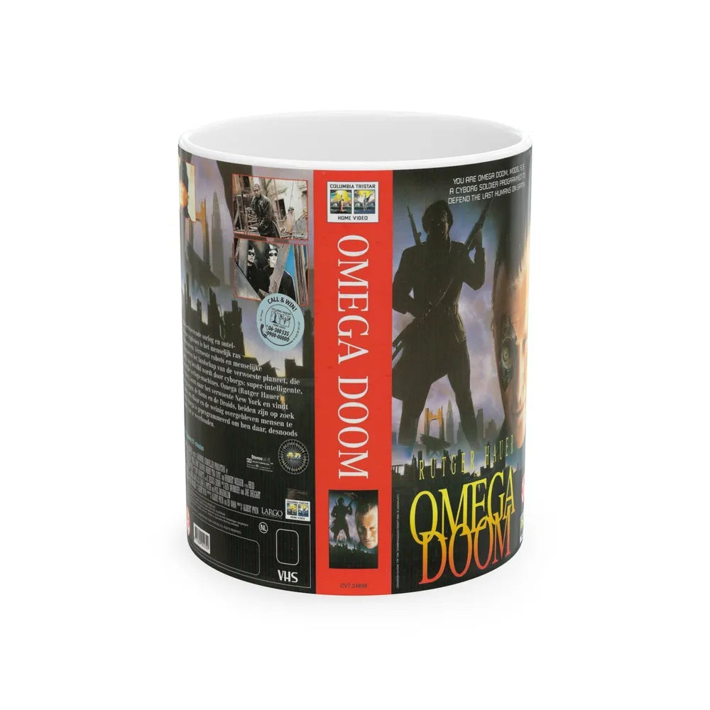 OMEGA DOOM (VHS COVER) - White Coffee Mug-11oz-Go Mug Yourself