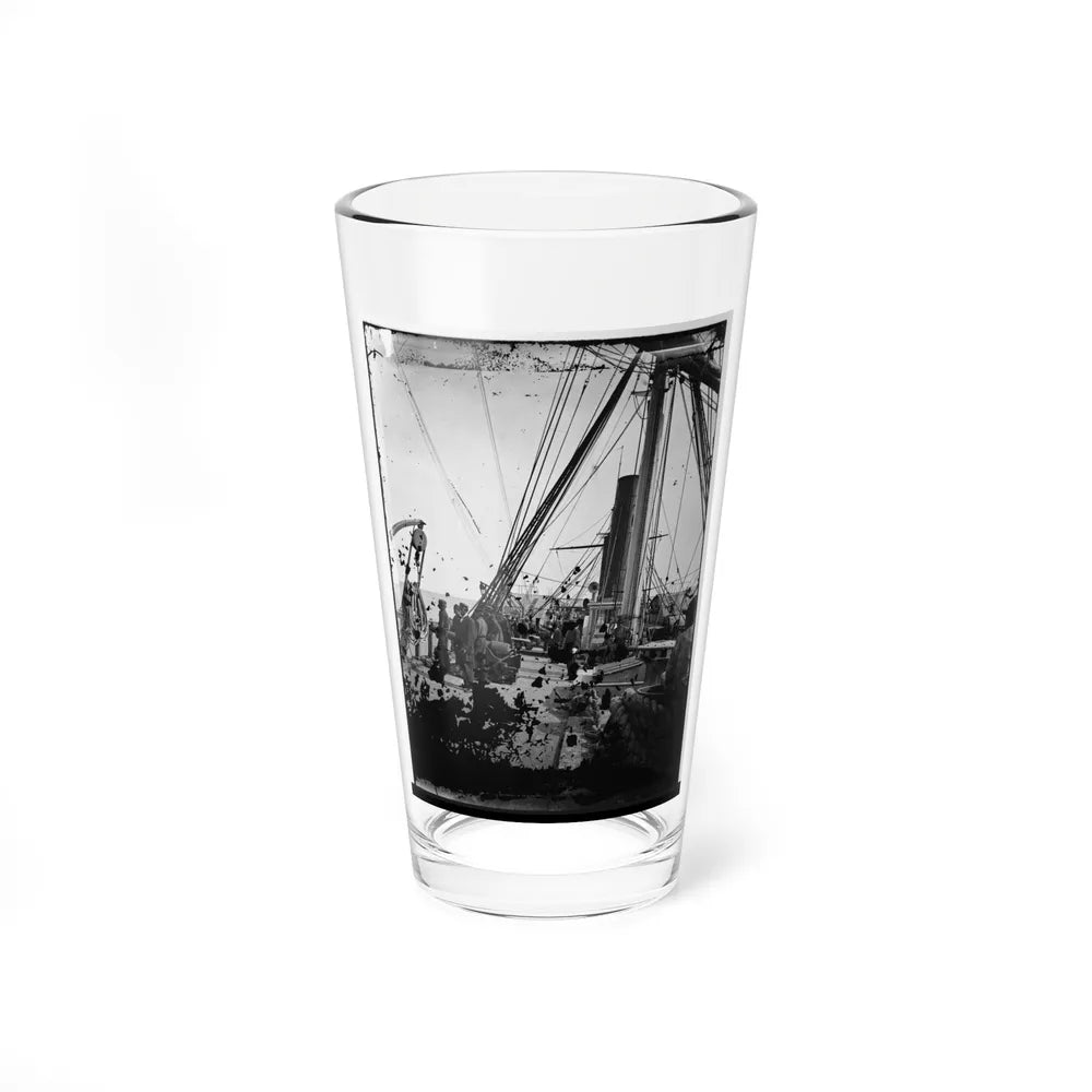 On Deck Of U.S.S. Arago, Off Charleston, Sc (U.S. Civil War) Pint Glass 16oz-16oz-Go Mug Yourself