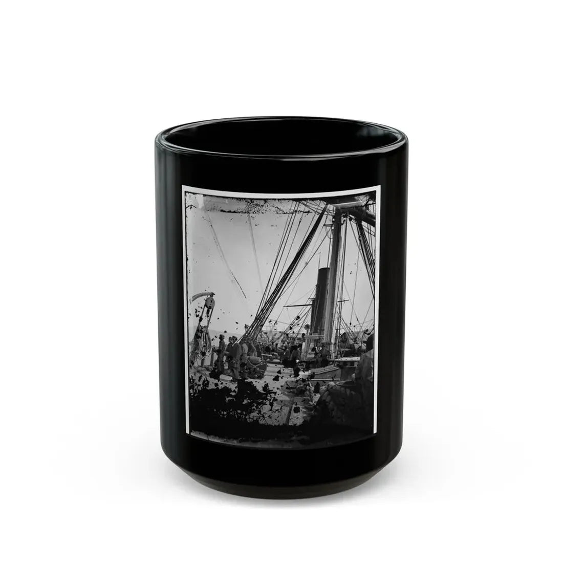 On Deck Of U.S.S. Arago, Off Charleston, Sc (U.S. Civil War) Black Coffee Mug 15oz - Go Mug Yourself
