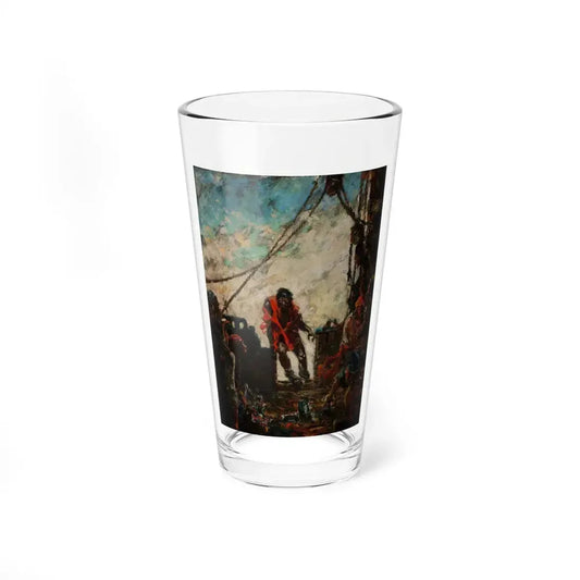 On Deck, Treasure Island interior illustration (Magazine Illustration) Pint Glass 16oz 16oz - Go Mug Yourself