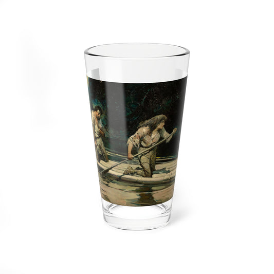 On Drifted a Short Raft Carrying a Man and a Maid, Country Gentleman illustration, March 23, 1923 (Magazine Illustration) Pint Glass 16oz-16oz-Go Mug Yourself