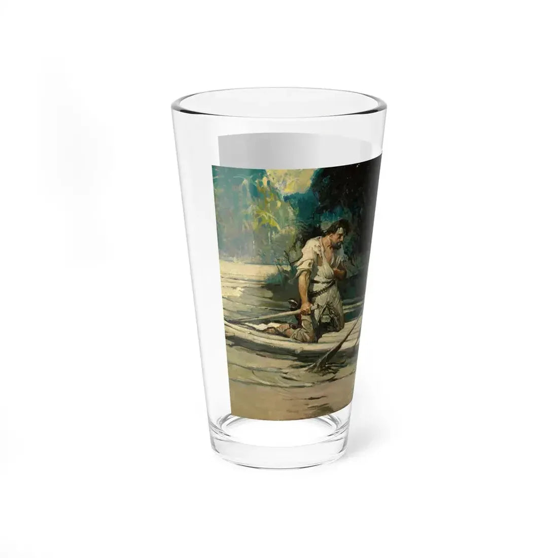 On Drifted a Short Raft Carrying a Man and a Maid, Country Gentleman illustration, March 23, 1923 (Magazine Illustration) Pint Glass 16oz - Go Mug Yourself