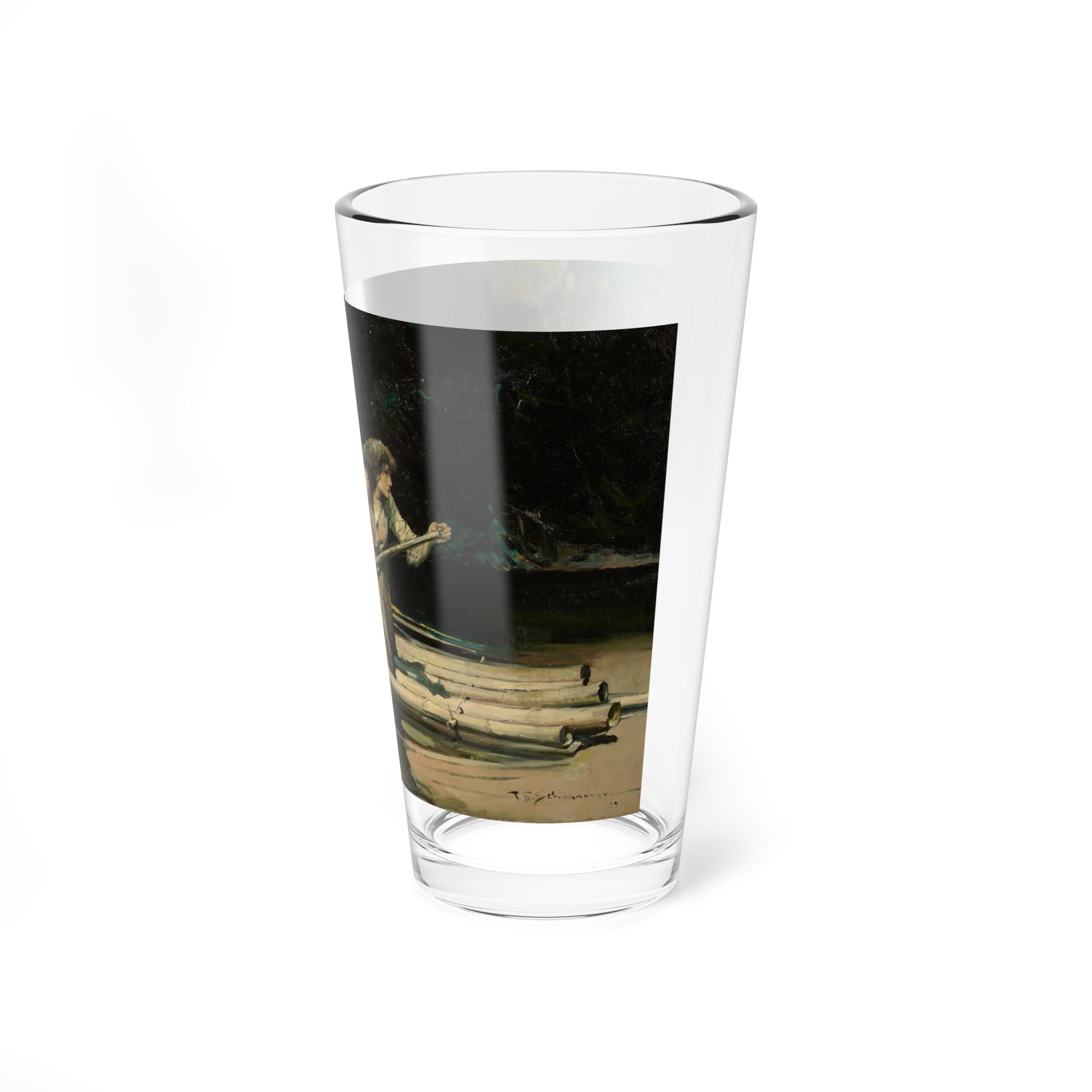 On Drifted a Short Raft Carrying a Man and a Maid, Country Gentleman illustration, March 23, 1923 (Magazine Illustration) Pint Glass 16oz-Go Mug Yourself