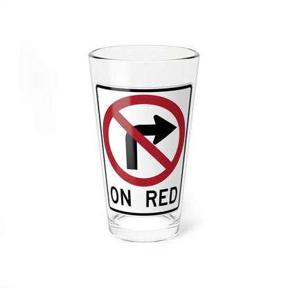 ON RED MUTCD-AK R10-110 (Alaska) (Road Sign) Pint Glass 16oz 16oz - Go Mug Yourself