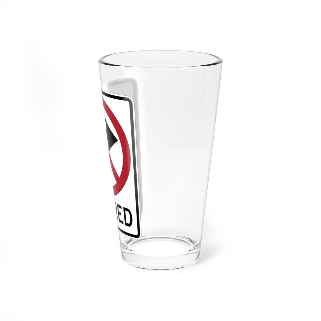 ON RED MUTCD-AK R10-110 (Alaska) (Road Sign) Pint Glass 16oz - Go Mug Yourself