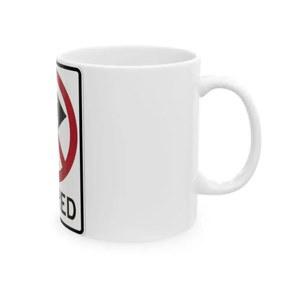 ON RED MUTCD-AK R10-110 (Alaska) (Road Sign) White Coffee Mug - Go Mug Yourself