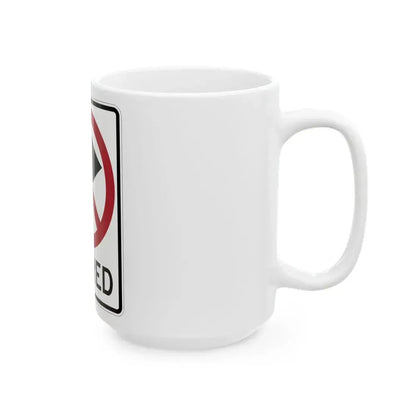 ON RED MUTCD-AK R10-110 (Alaska) (Road Sign) White Coffee Mug - Go Mug Yourself