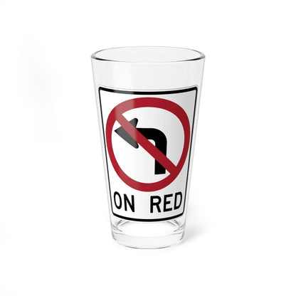 ON RED MUTCD-AK R10-111 (Alaska) (Road Sign) Pint Glass 16oz 16oz - Go Mug Yourself