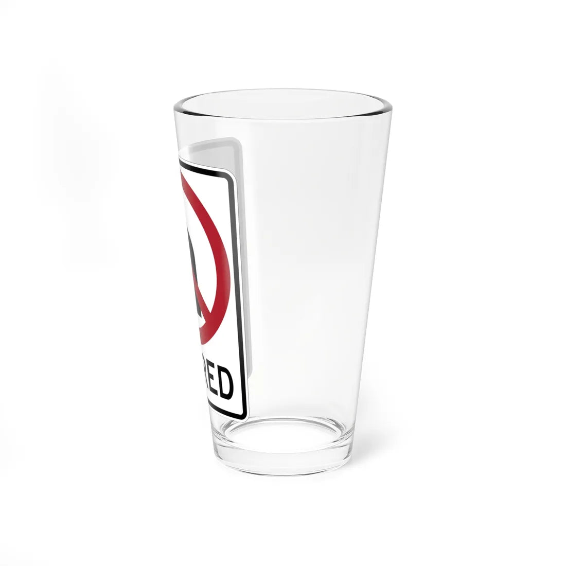 ON RED MUTCD-AK R10-111 (Alaska) (Road Sign) Pint Glass 16oz - Go Mug Yourself