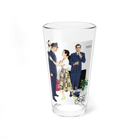 On the Cusp of a Fight, Collier's illustration (Magazine Illustration) Pint Glass 16oz 16oz - Go Mug Yourself