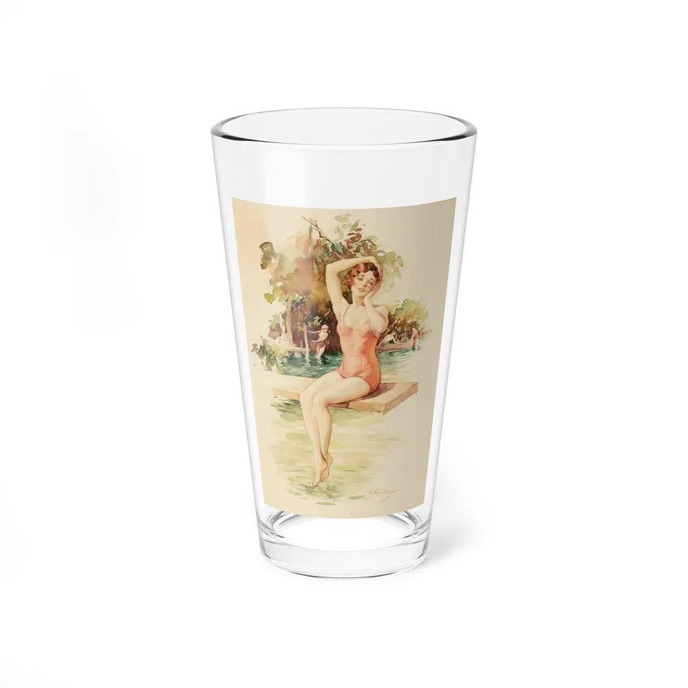 On the Diving Board (Magazine Illustration) Pint Glass 16oz-16oz-Go Mug Yourself