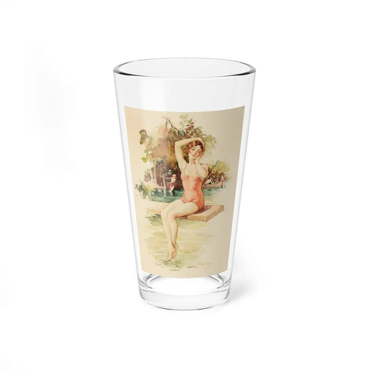 On the Diving Board (Magazine Illustration) Pint Glass 16oz-16oz-Go Mug Yourself