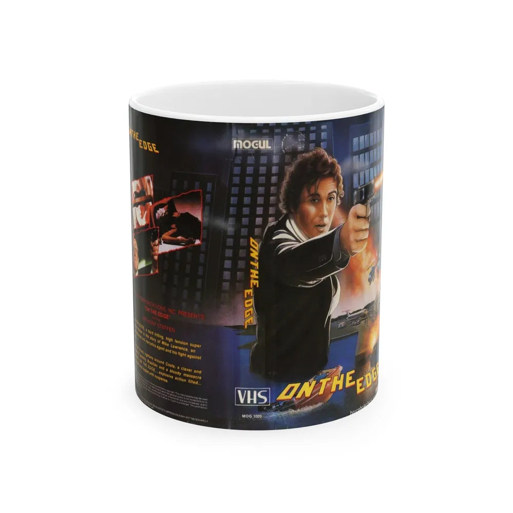 ON THE EDGE (VHS COVER) - White Coffee Mug-11oz-Go Mug Yourself