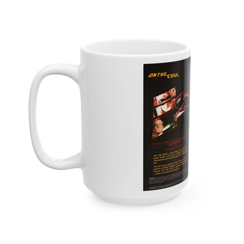 ON THE EDGE (VHS COVER) - White Coffee Mug-Go Mug Yourself