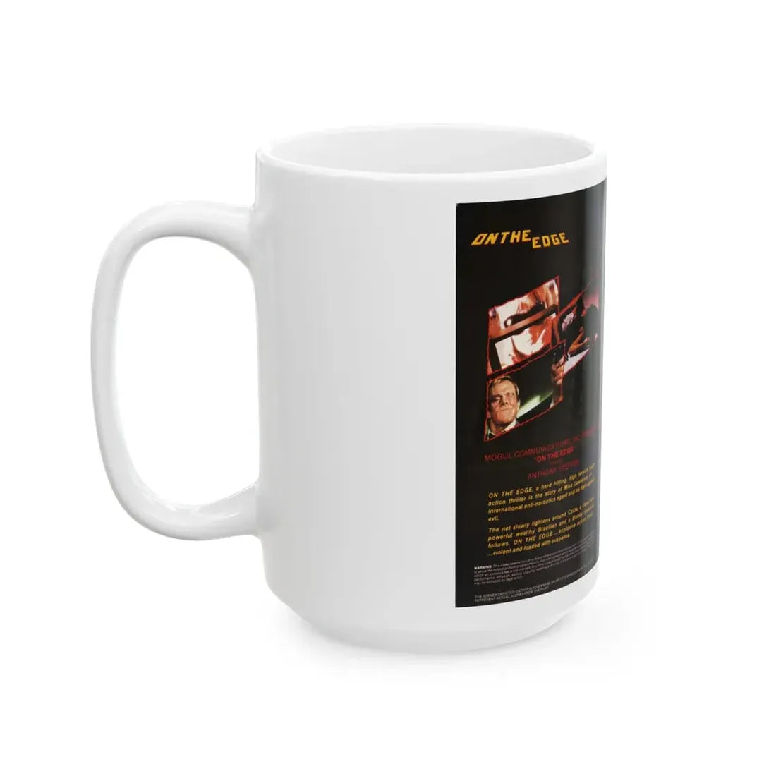 ON THE EDGE (VHS COVER) - White Coffee Mug - Go Mug Yourself