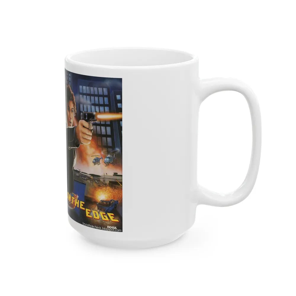 ON THE EDGE (VHS COVER) - White Coffee Mug-Go Mug Yourself