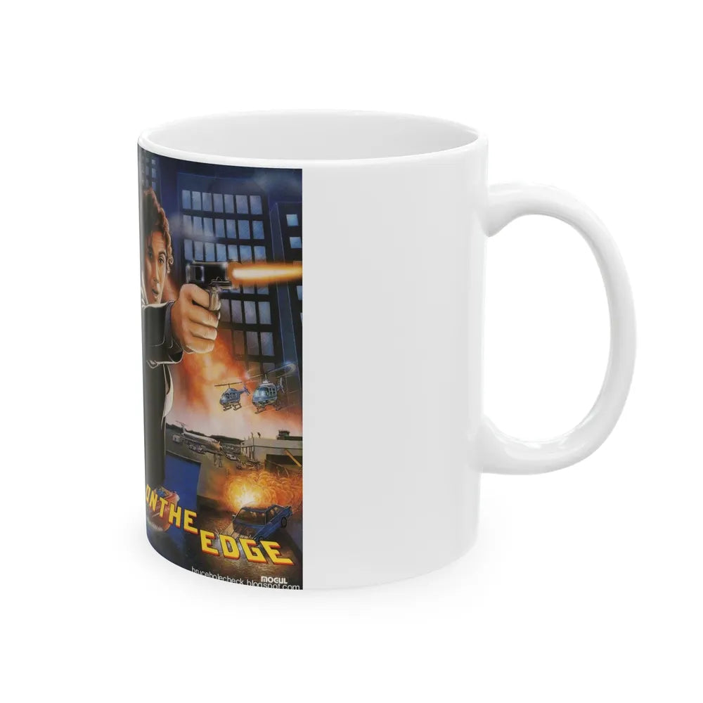 ON THE EDGE (VHS COVER) - White Coffee Mug-Go Mug Yourself