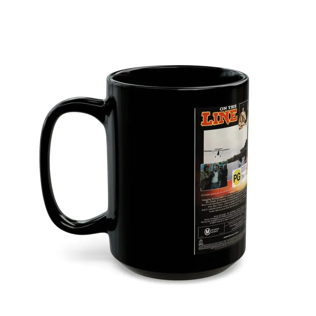 ON THE LINE DAVID CARADINE (VHS COVER) - Black Coffee Mug - Go Mug Yourself