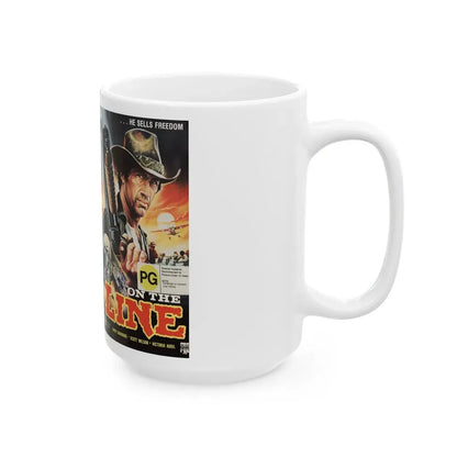 ON THE LINE DAVID CARADINE (VHS COVER) - White Coffee Mug - Go Mug Yourself