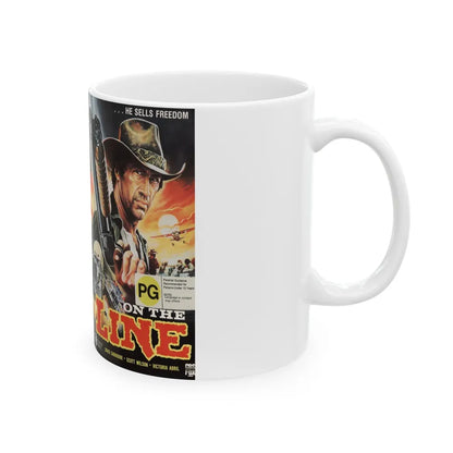 ON THE LINE DAVID CARADINE (VHS COVER) - White Coffee Mug-Go Mug Yourself