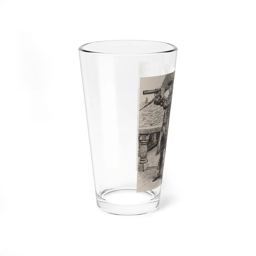 On the Lookout (Magazine Illustration) Pint Glass 16oz-Go Mug Yourself