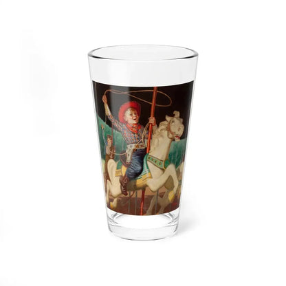 On the Merry-Go-Round, calendar illustration (Magazine Illustration) Pint Glass 16oz 16oz - Go Mug Yourself