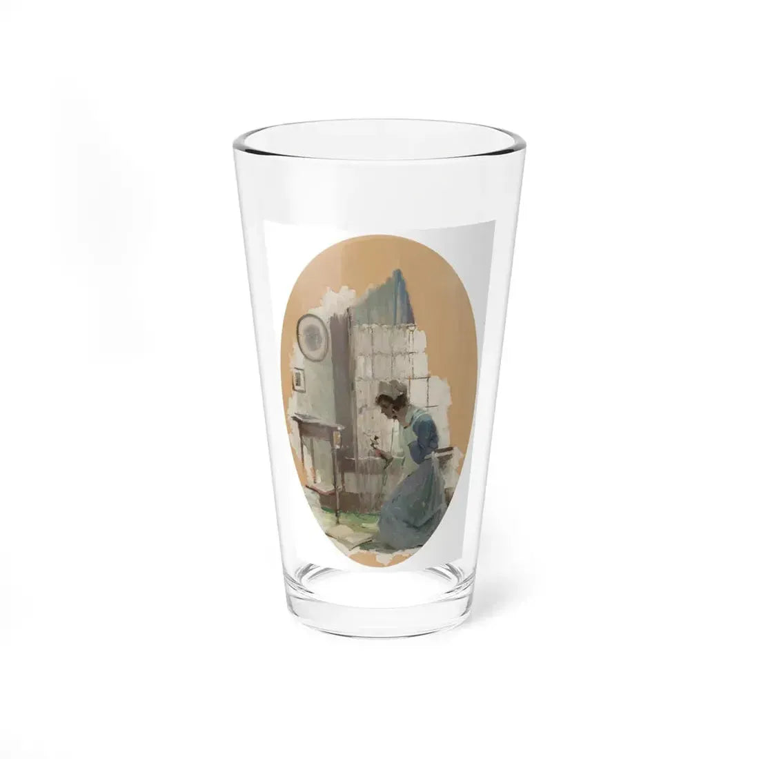 On the Phone, Harper's Bazar interior illustration, circa December 1919 (Magazine Illustration) Pint Glass 16oz 16oz - Go Mug Yourself