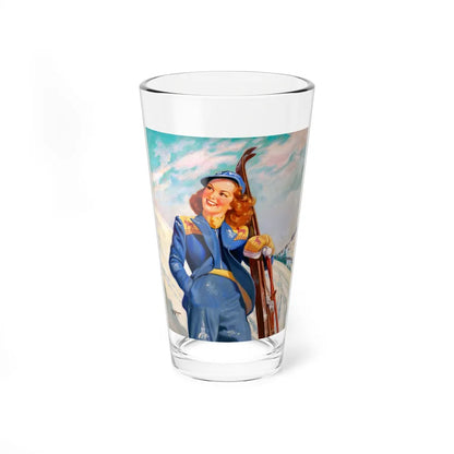 On the Slopes (Magazine Illustration) Pint Glass 16oz-16oz-Go Mug Yourself