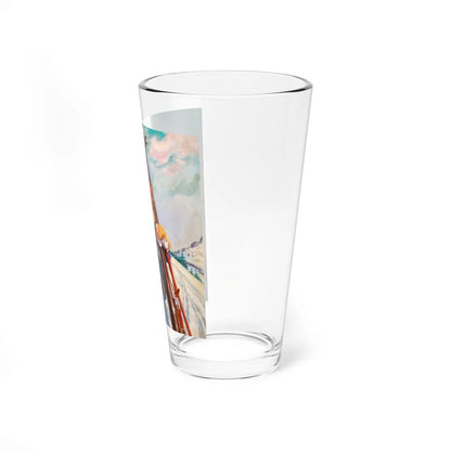 On the Slopes (Magazine Illustration) Pint Glass 16oz-Go Mug Yourself