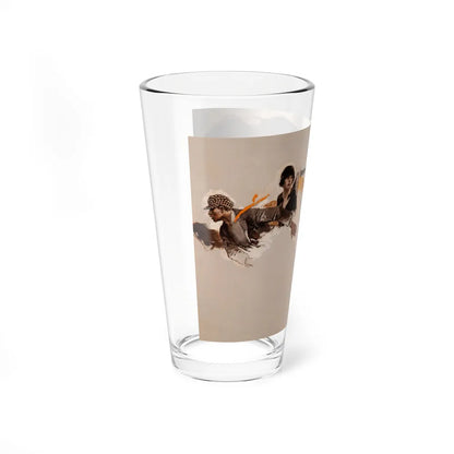 On the Stoop (Magazine Illustration) Pint Glass 16oz-Go Mug Yourself