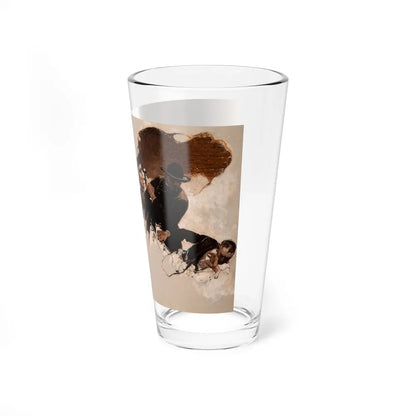 On the Stoop (Magazine Illustration) Pint Glass 16oz-Go Mug Yourself