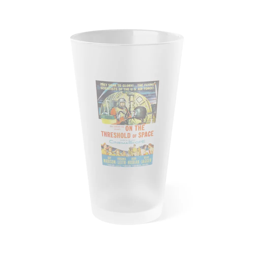 ON THE THRESHOLD OF SPACE 1956 Movie Poster - Frosted Pint Glass 16oz-16oz-Frosted-Go Mug Yourself