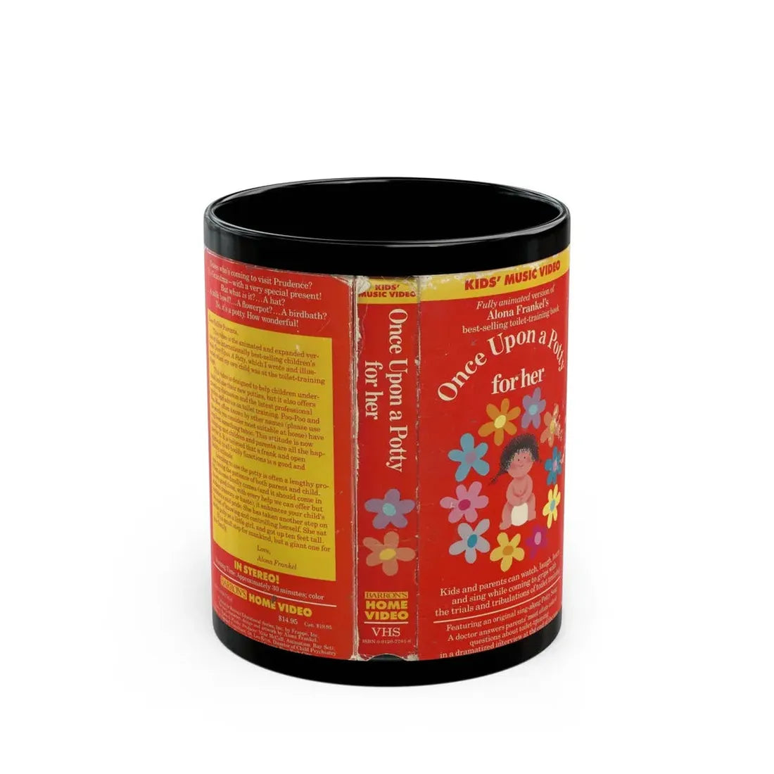 ONCE UPON A POTTY FOR HER (VHS COVER) - Black Coffee Mug 11oz - Go Mug Yourself